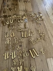 Vtg MONOGRAM Golden/Metallic Script/Letters Approximately 80+ Many Duplicates