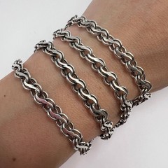 Vintage Sterling Silver 925 Figaro Chain Necklace 55cm 33g Men’s Heavy Estate