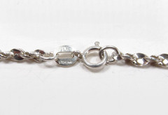 Vintage Providence Chain Co. USA Sterling Silver Tinsel Nugget Necklace 19.5″