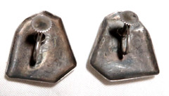 VINTAGE SOUTHWEST STERLING SILVER MOSAIC SCREW IN EARRINGS