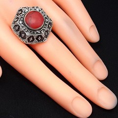 Vintage 2.50ctw Carnelian Silver Ring Size 9