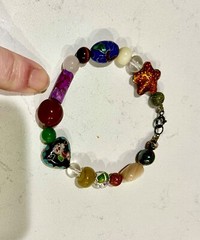 VTG Bracelet Art Glass, Cloisonné , Beads From Around The World… Statement Piece