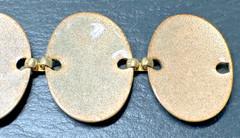 MID-CENTURY MOD ENAMEL COPPER & ENAMEL OVAL LINK BRACELET BY INGA CARLSON M161