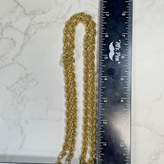 Vintage Signed Lisa Jewel Brand Gold Tone Rope Chain Lariat Tassel Necklace 70’s