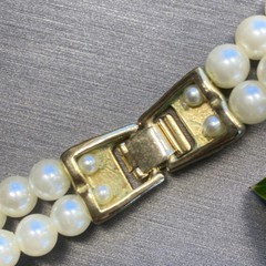 Vintage Pearl Necklace Crystal Halo Pendant Estate Jewelry Pre-Owned Glamourous