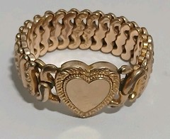 Vintage American Queen Pitman Keeler Heart Expansion Bracelet Sweetheart