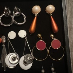 Vintage Costume Jewelry Lot Chunky Bold 80s Earrings Colorful Pop Retro Bold 3