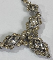 Bogoff Necklace Choker Rhinestone Silver Tone 15.5 in Length – Vintage