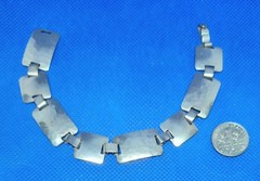 Alpaca Silver hammered Bracelet Bangle Size 7″ x 0.5″ Germany WW2 Africa Rommel