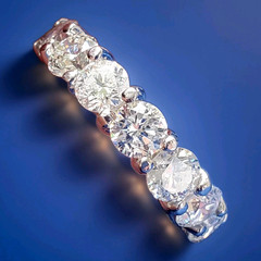 Original EARTH MINED DIAMOND Deco Band Vintage Eternity Anniversary Ring Size 7
