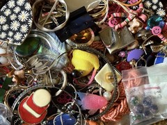 3.5lbs VTG to Now Mix Junk Jewelry Lot Craft Repurpose Broken Some Wearable