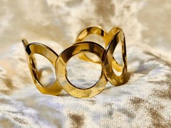 80s Gold Tone Cuff Bracelet | Chunky Open Link Bracelet | Vintage Statement Jewe