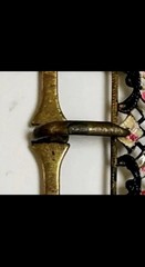 Antique Victorian Art Nouveau 1895-1910 Sash Buckle Enameled Brass 1.5” HTF