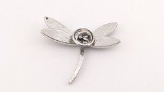 Vintage Silver Tone Rhinestone Dragonfly Brooch Pin Costume Missing Stones