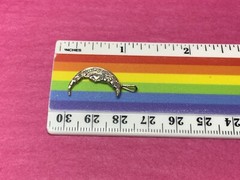 Antique Sterling Silver 925 Crescent Moon Goddess Fairy Woman Pendant 1g