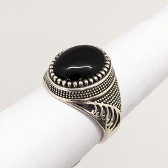 Vintage Luxury RING Silver 925 with Big Bright Stone -size: 9US (19mm), 6.2g| #6