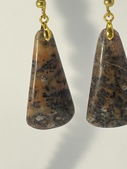 Cheetah Agate Gold French Wire Earrings lightweight!