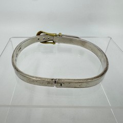 Vintage Taxco Mexico 925 Sterling Silver Brass Belt Buckle Bangle Bracelet 30g
