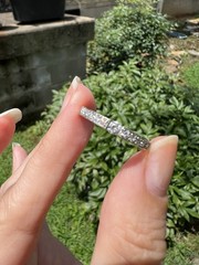 Diamond Eternity Wedding Anniversary Band With Hearts In 14k White Gold Sz 6.5
