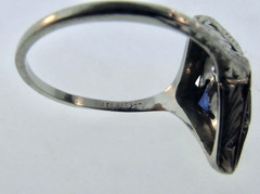 Antique Art Deco 1920’s Belais 18k Diamond & French Cut Blue Stone Ring