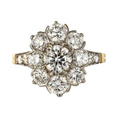 Art Deco Antique 2.20Ct White Diamond Vintage Engagement Ring 14K Yellow Gold FN