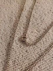 Vintage Costume Necklace w/ Angel Pendant, Teal Heart (12.5 in. Chain)