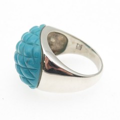 Jay King Desert Rose Sterling Vintage Sleeping Beauty Turquoise Ring Size 11.75