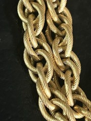 VTG Napier Gold Link Necklace 26 In