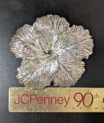 Large Sterling Silver 925 Detailed Flower Brooch Pin Made in Israel Signed 56g