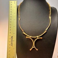 Necklace Gold Vintage Sarah Coventry Textured Segmented Chain Removable Pendant
