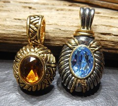 1990s Retro Vintage Boutique Chic Jeweled Pendant Jewelry Lot/6 NWOT R