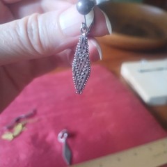 Clip On Silver Earrings Art Nouveau Feather Design
