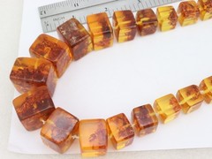 32″ Vintage Baltic Amber Graduated SQUARE Bead Necklace Knotted 130 Grams 8-24mm