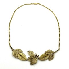 VTG Necklace Gold Tone Spun Wire Rhinestone BOHO Unique Prom Wedding Gorgeous