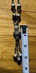 Vintage Brutalist Sterling Silver Lariat Necklace 925