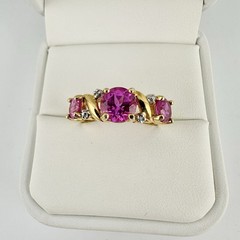 VTG Ross Simons Ruby Gold Vermeil 925 Sterling Silver Cluster Ring SZ8 Read
