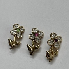 Vintage Signed JOAN RIVERS Gold Tone Pink Rhinestone Daisy Flower Brooch Pin. R