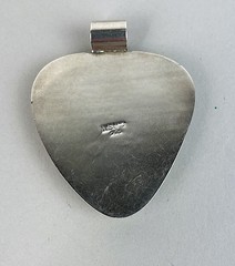 Vintage Modernist Mexico HUGE Sterling Silver Abalone Slider Pendant 30g