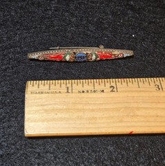 Vintage Italian Mosaic Millefiori Bar Pin from WWII Rome