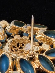 Juliana DE VTG Turquoise Marquise Pendant Necklace Clip Earrings Set READ Detail