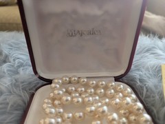 Majorica Vintage Pearl Necklace Opera 36″ W Box +Brochure Sterling Clasp 10mm