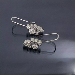 Art Deco Round Lab Created Diamond Office Wear Earring In 14K White Gold Finish
