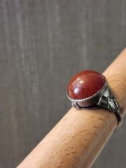 Vintage Sterling Silver Carnelian Adjustable Ring