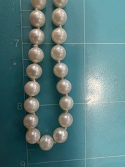 VTG 5.7mm Genuine Cultured Pearl Necklace W Solid 14k Gold Clasp 17” 19.2g *Read