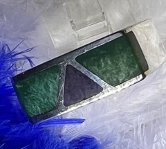 Malachite and Sugilite Sterling Silver 925 VINTAGE Men’s 5/16” BAND RING size 13