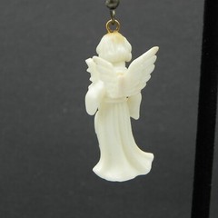 Angels Playing Instruments Dangle Earrings VTG Christmas Holiday Horn Cello