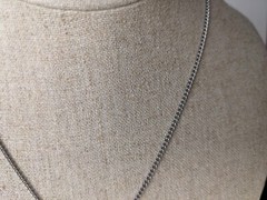 Vintage necklace chain with silver tone bell charm pendant 18″ length