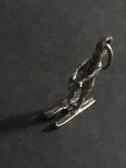 VTG Beau 925 Sterling Silver Water Ski Woman Necklace Pendant/Bracelet Charm