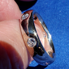 Original EARTH MINED DIAMOND 14K GOLD Deco Band Eternity Anniversary Ring S 10.5