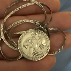 VTG Saint Genesius CREED Sterling Silver Guide my Destiny Pendant 24” 925 Chain